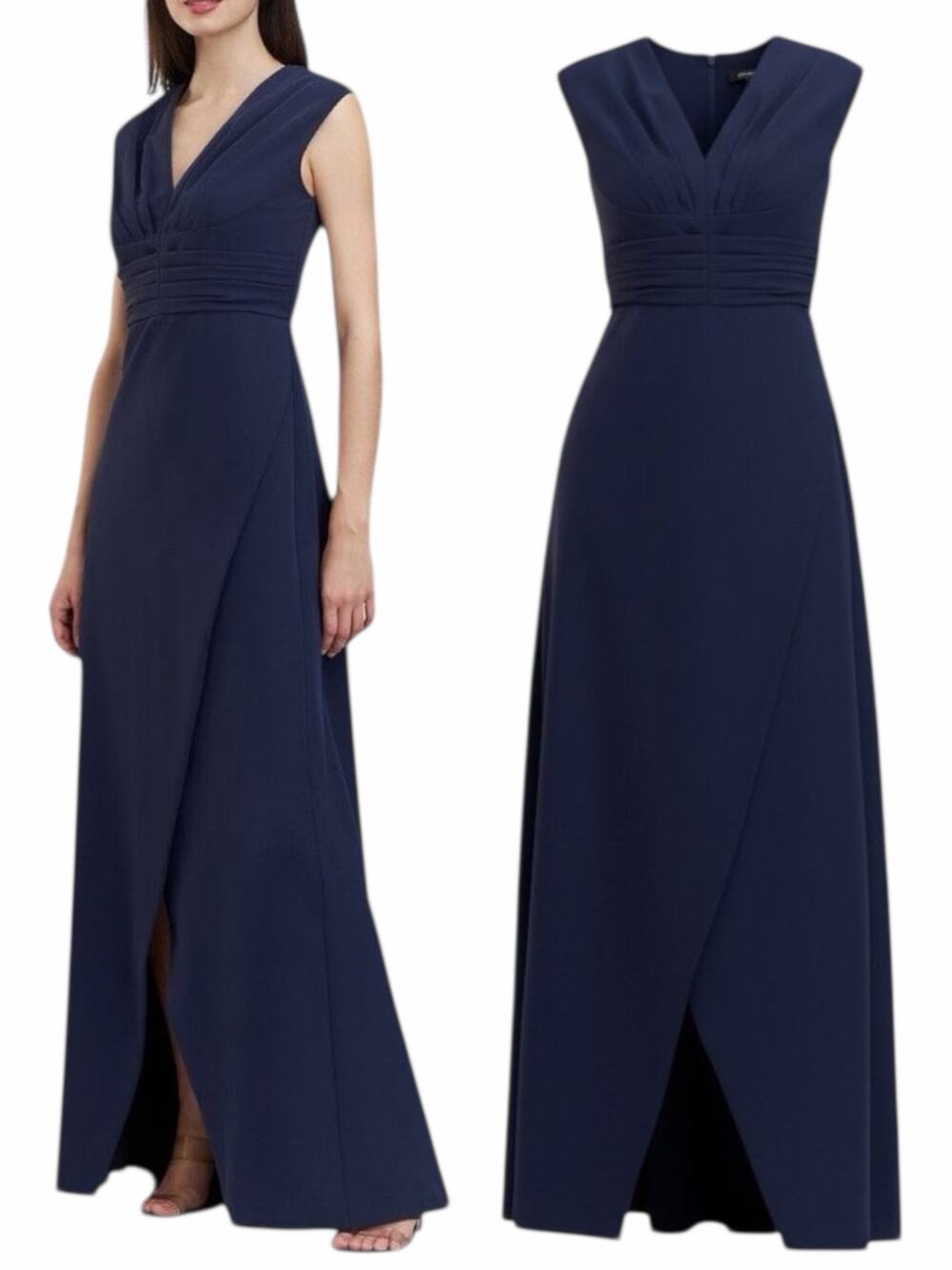 Kay Unger Melora Sleeveless Tulip Evening Gown Midnight Blue Size 16